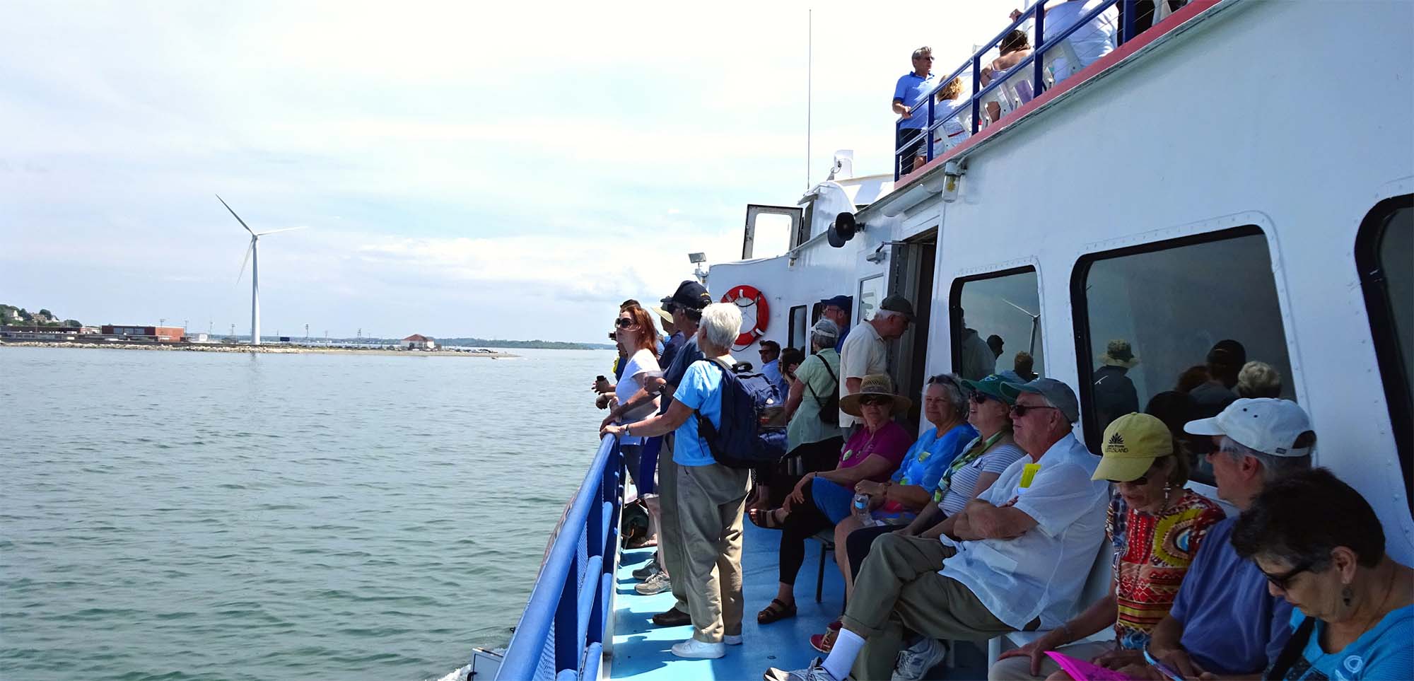 Observing the Hull MA wind turbine from a boat