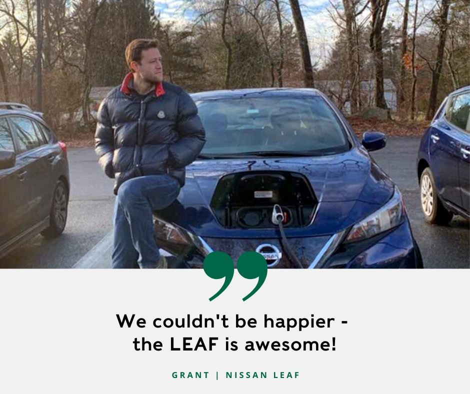 Picture of man with Nissan LEAF