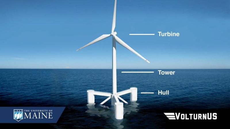 Offshore turbine graphic in Penobscot, ME