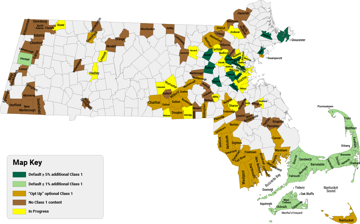 Massachusetts Map of Green Municipal Aggregation