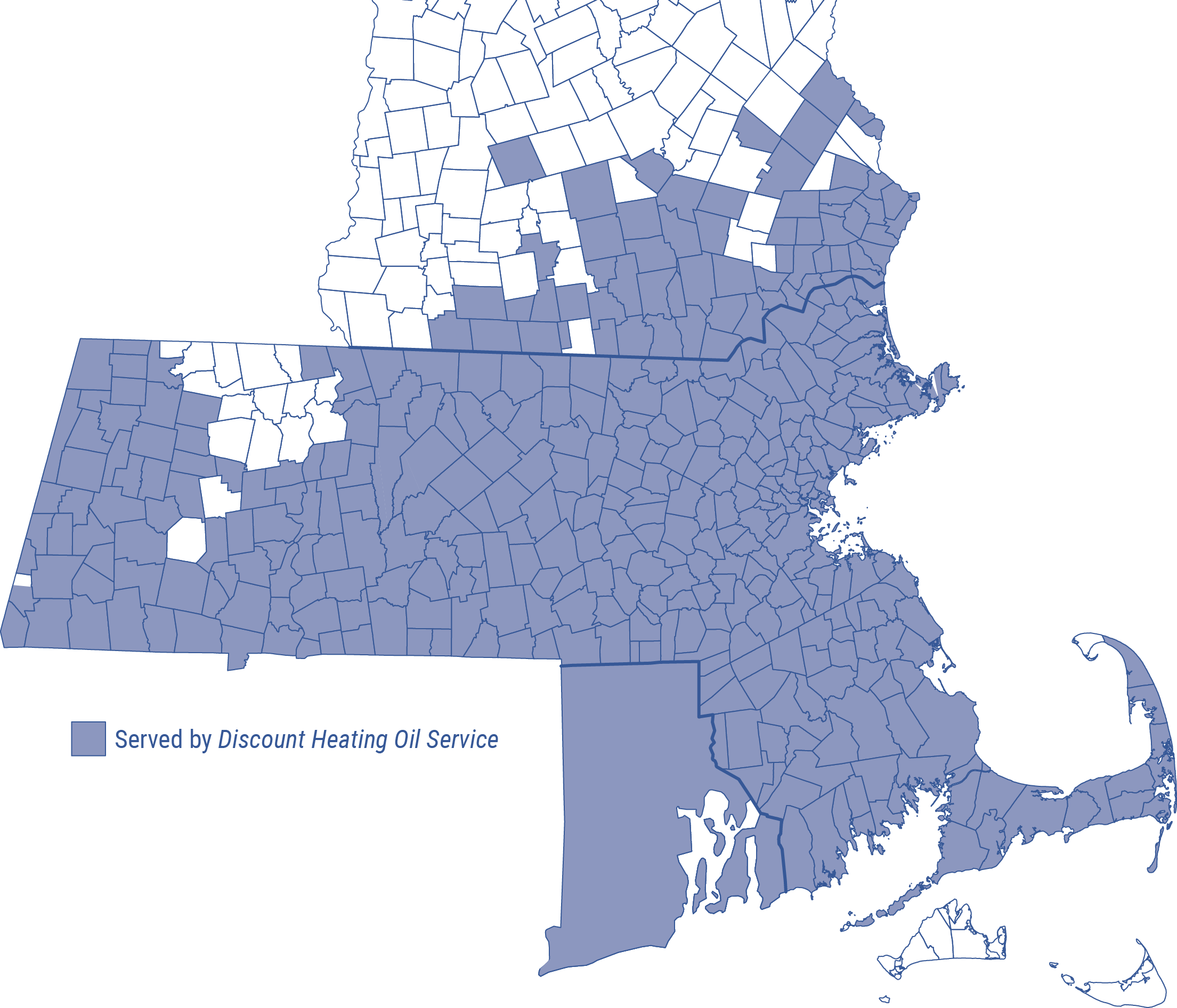Our heating oil service area map