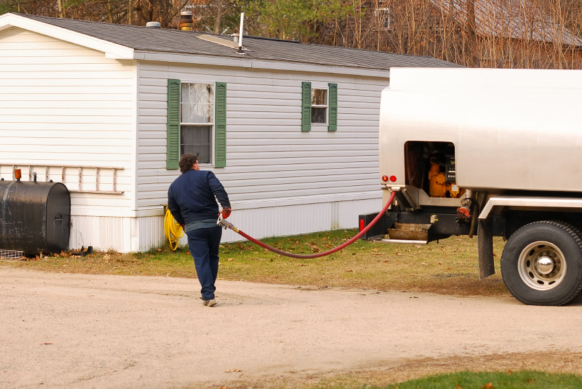 Heating oil being delivered to a home