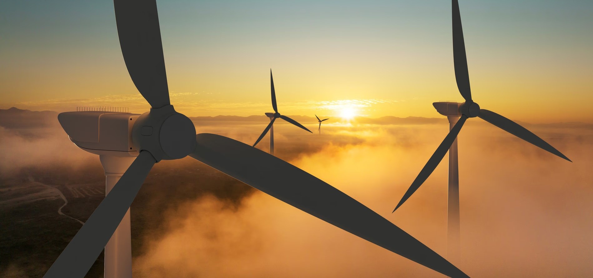 Wind turbines in the clouds