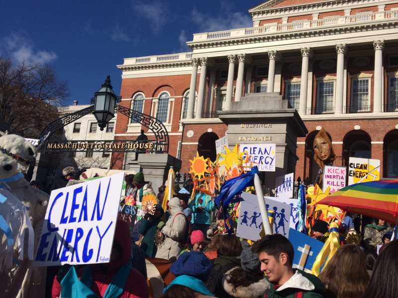 Protest at Massachusetts statehouse