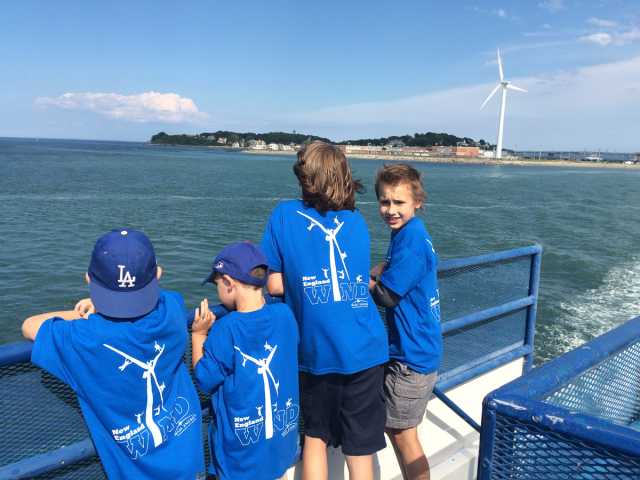 Wind turbine in Hull from offshore