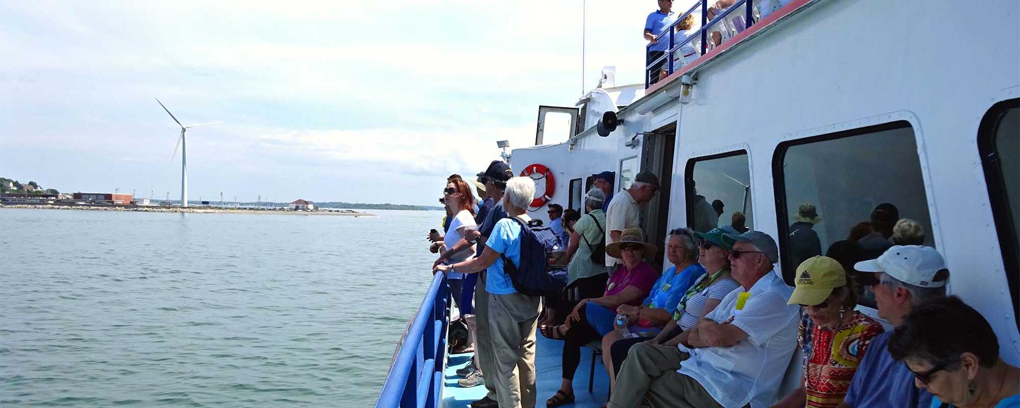 Observing the Hull MA wind turbine from a boat