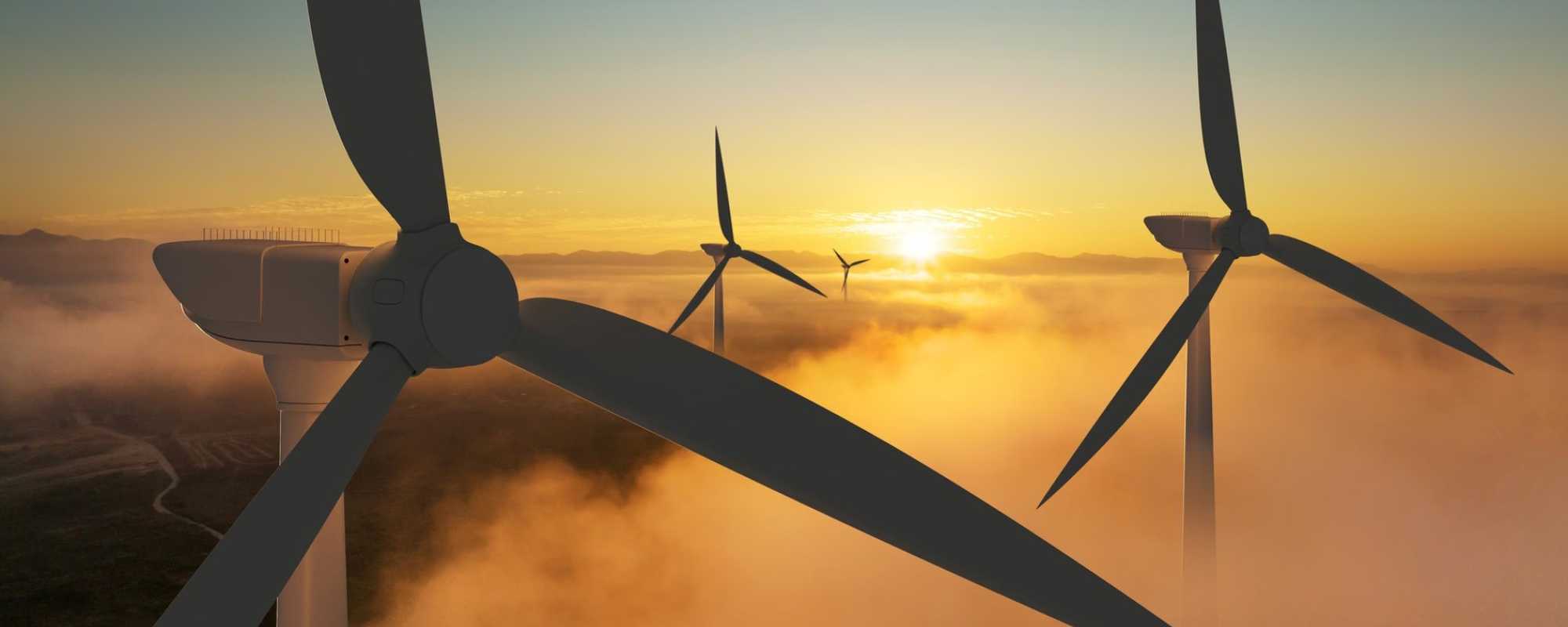 Wind turbines in the clouds